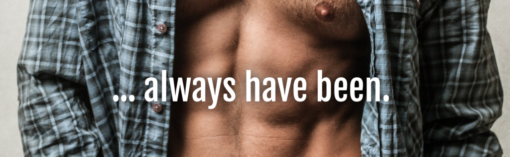 A man with his chest exposed and the words " always have biceps ".