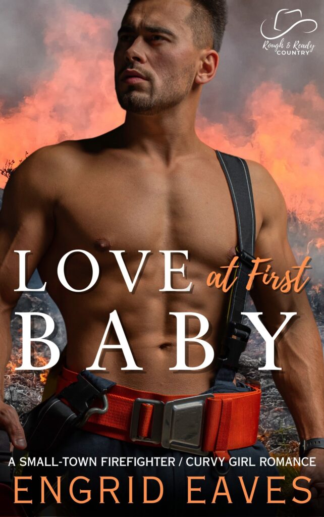 A shirtless man in uniform with the words " love at first baby ".